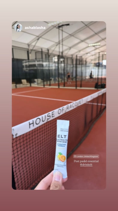 Post padel essential: ELT sachet courtside in London