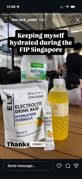 Staying hydrated during the FIP tournament in Singapore