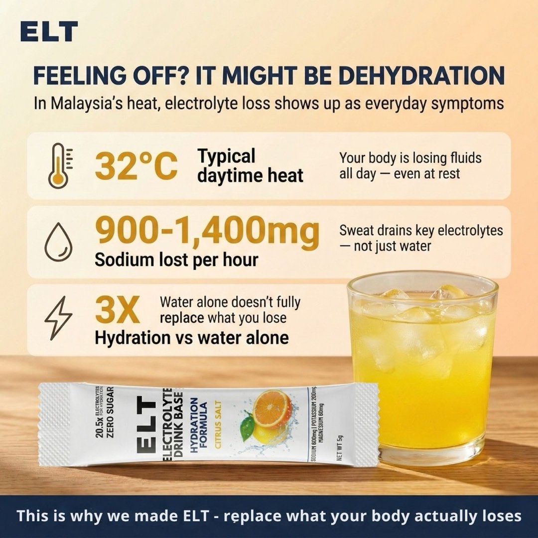 Why ELT — dehydration in Malaysia heat