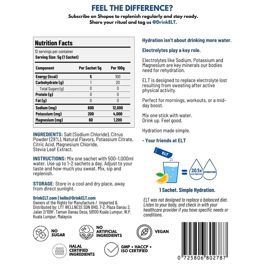 Nutrition facts and ingredient list